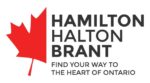 Hamilton Halton Brant logo with red Maple Leaf