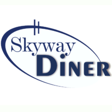 blue logo with name of restaurant