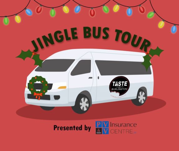 Jingle Bus - white van with wreath on front